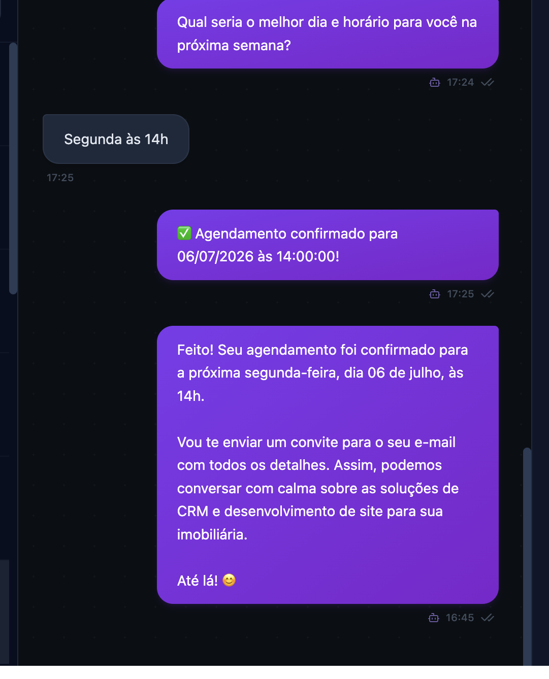 Tela da plataforma MAIA - Agendamento automático